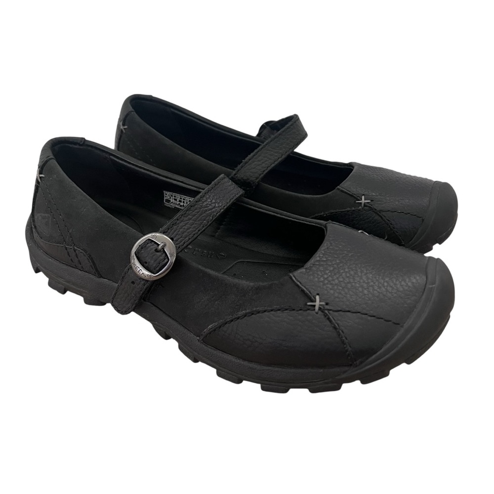 Keen 'Presidio' Black Leather Mary Jane Buckle Comfort Shoes Women's Size 8